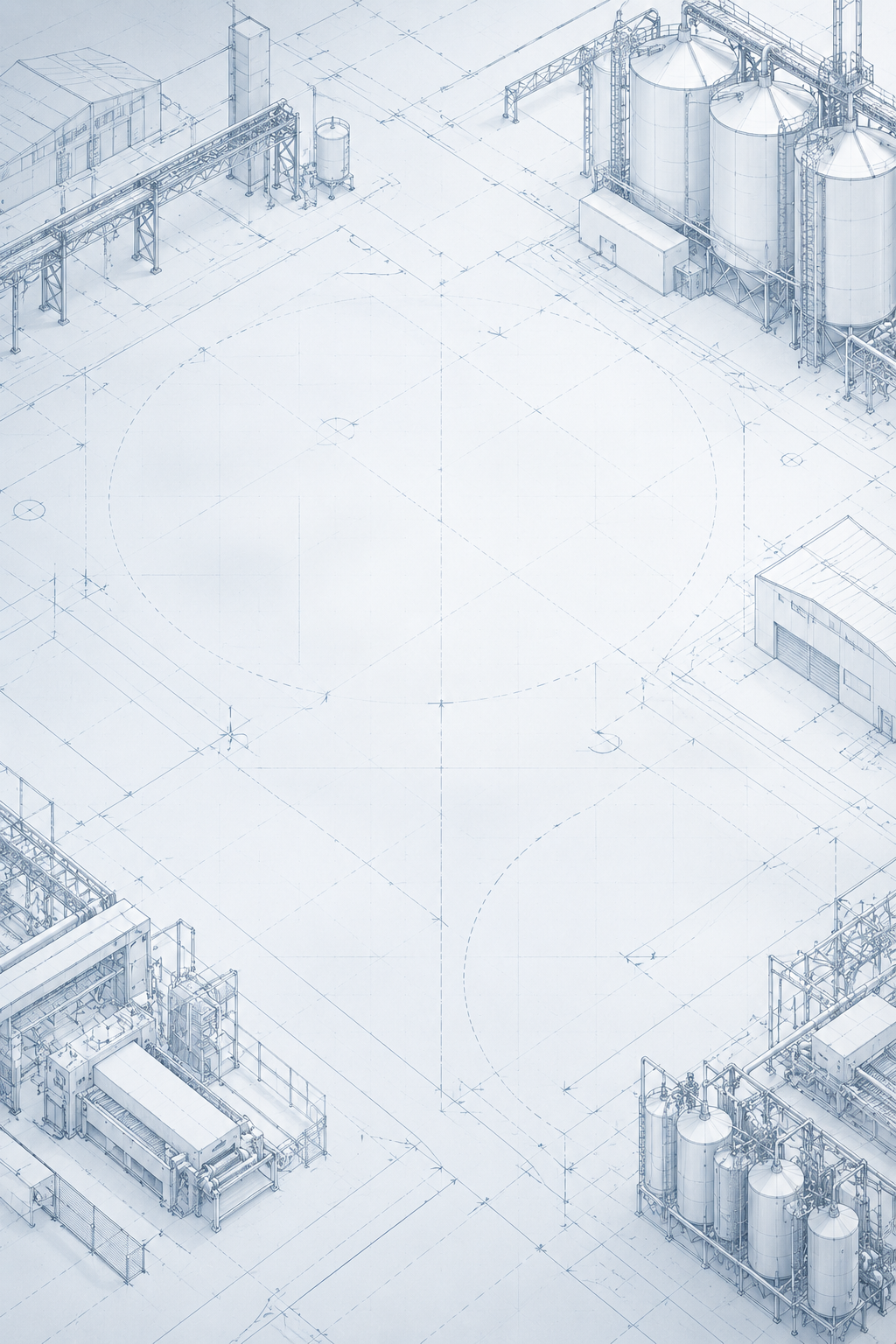 Engineering blueprint for machinery and complete industrial plants